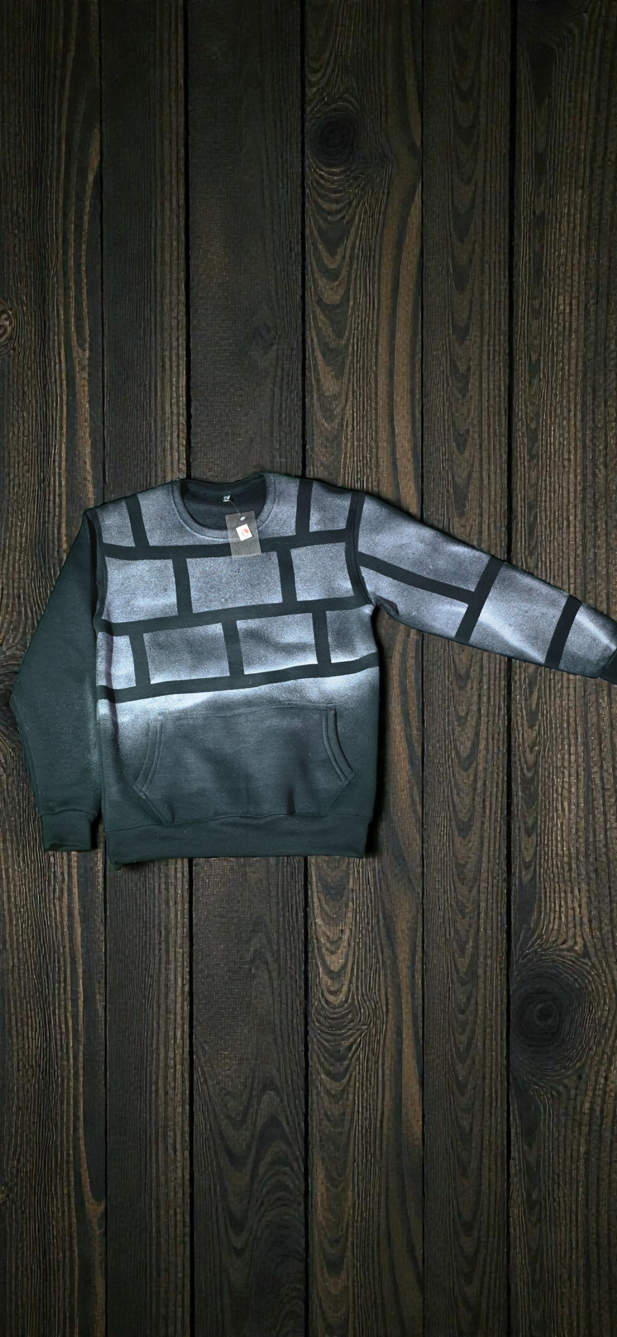 Smoky Black Brick Design Sweatshirt