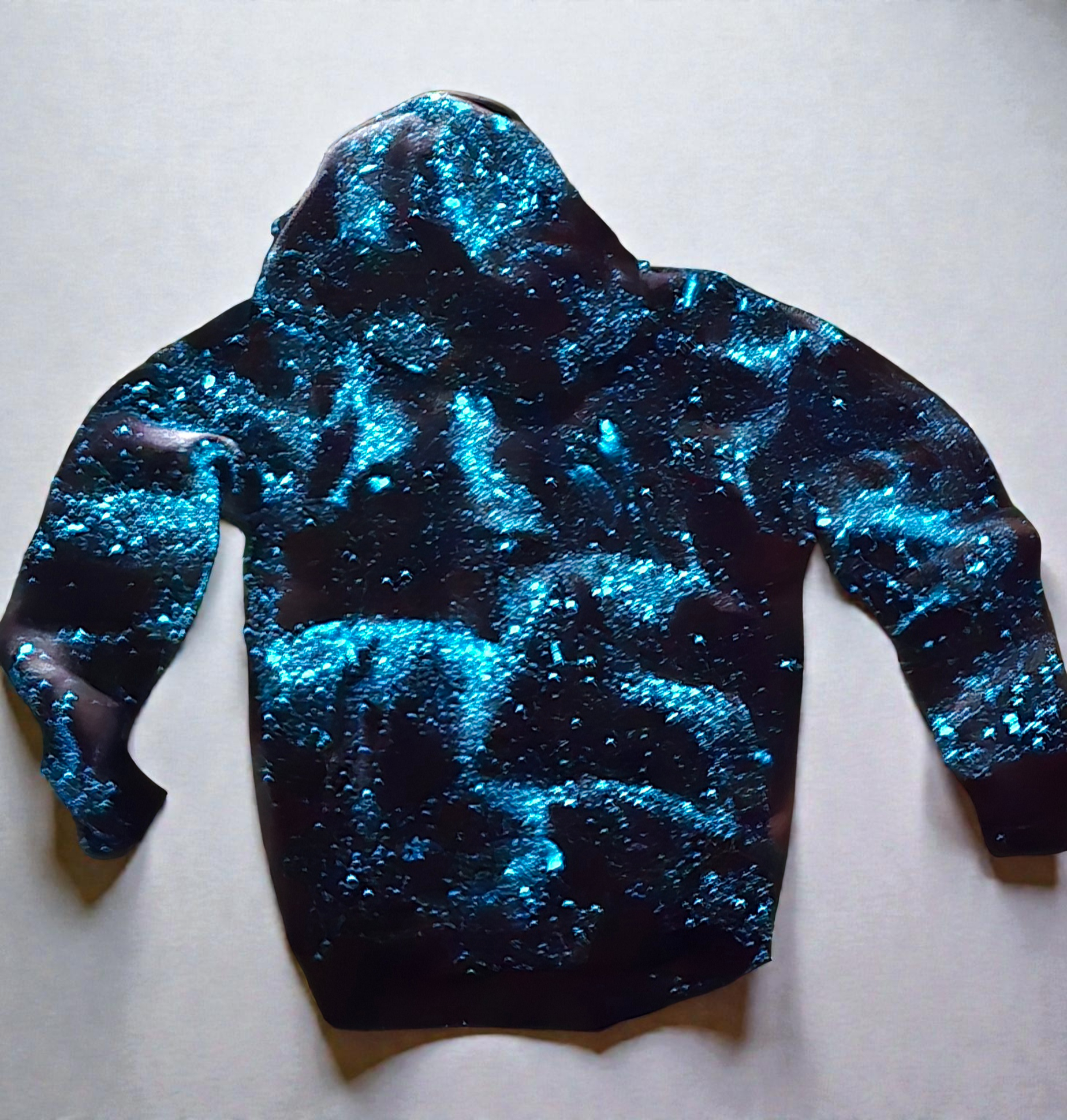 Shadow Black White Texture Glowing Ink Hoodie