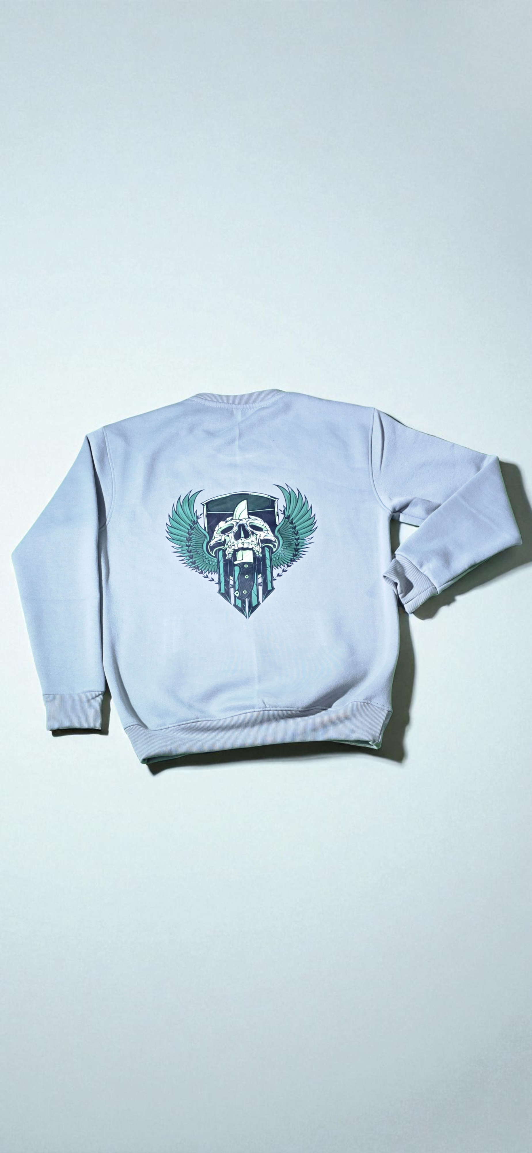 Smoky Gray Skull blade Emblem Sweat Shirt